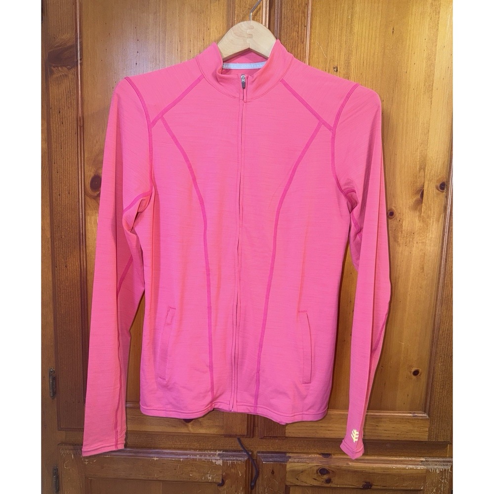 Coolibar Water Jacket UPF 50+ Long Sleeve Full Zip Women's M Swim Pink Rashguard